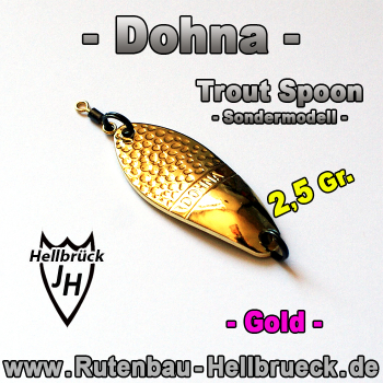 D.O.H.N.A. Spoon - Gold - 2,5 Gr. - Sondermodell - incl. Haken / Nadelscharf !